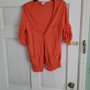 J.Crew Coral Orange Cashmere Cardigan Size Large